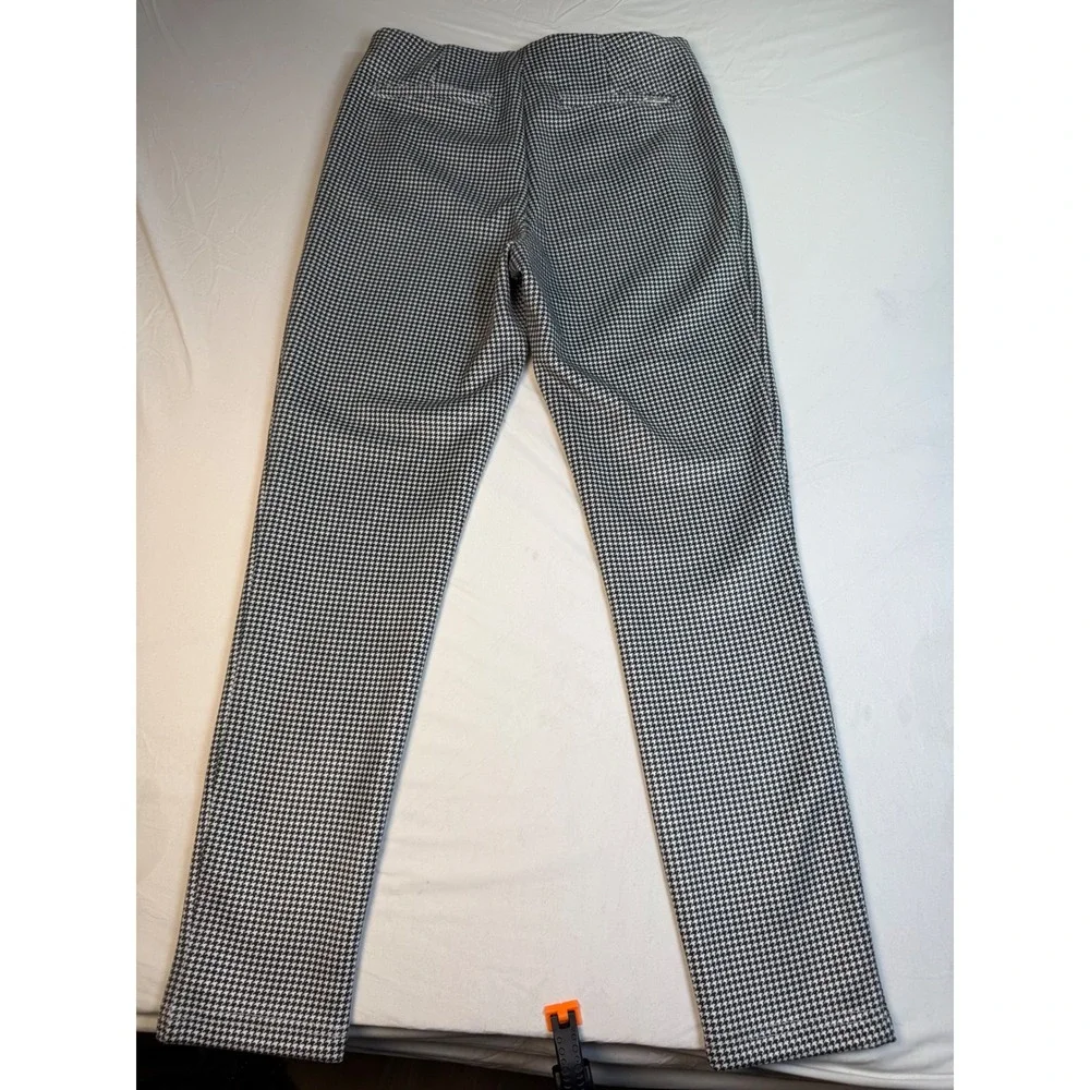 Calvin Klein Houndstooth Pull On Dress Pants Womens 6 Black White S19P429R